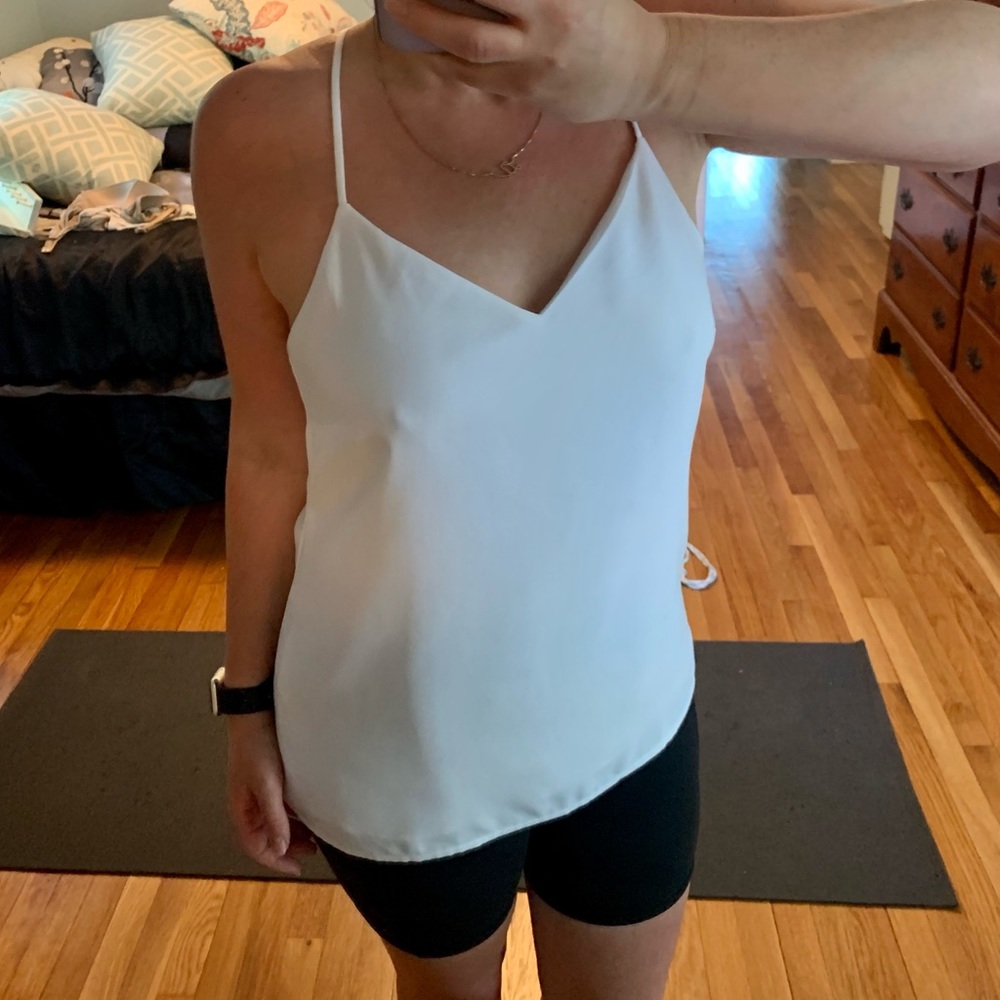 White racer back tank top
